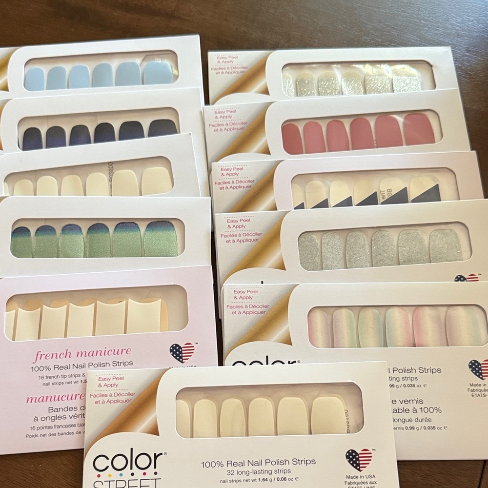 Color Street Nail Strips Collection - Blue, Pink, Green, Silvercolor Street nail